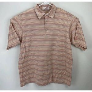 The Broadmoor Short Sleeve Striped Golf Polo Shirt Men's Size Large